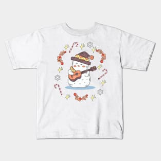 Snowman plays guitar Kids T-Shirt